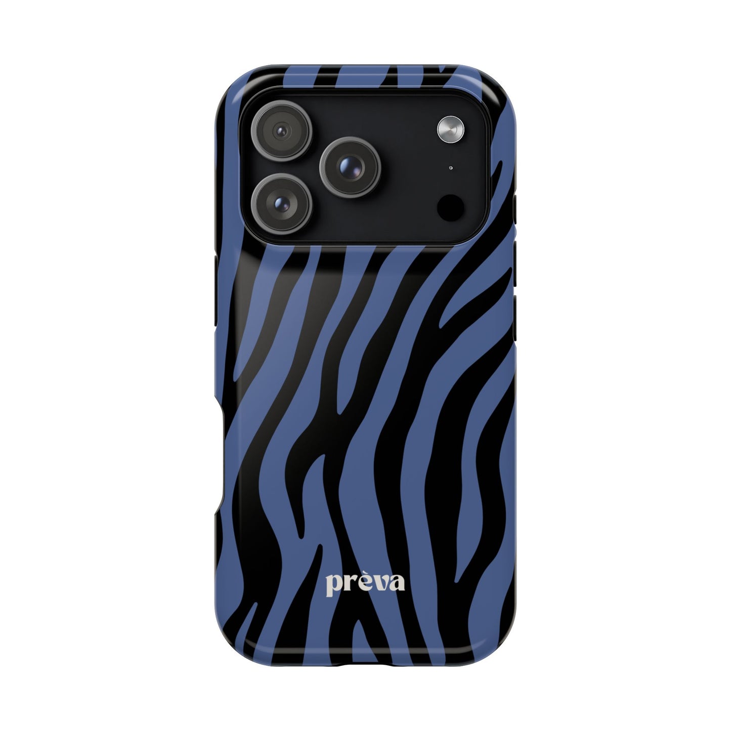 Blue & Black Zebra Stripe Phone Case
