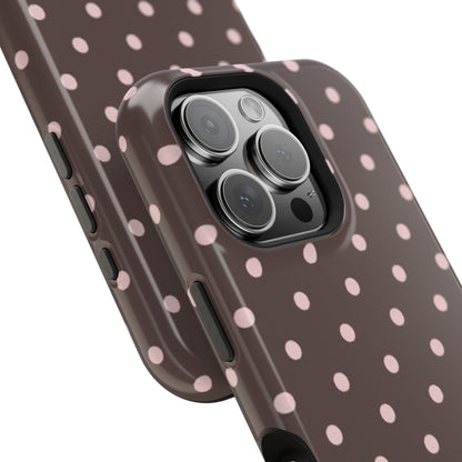 Brown and Pink Polka Dot Phone Case