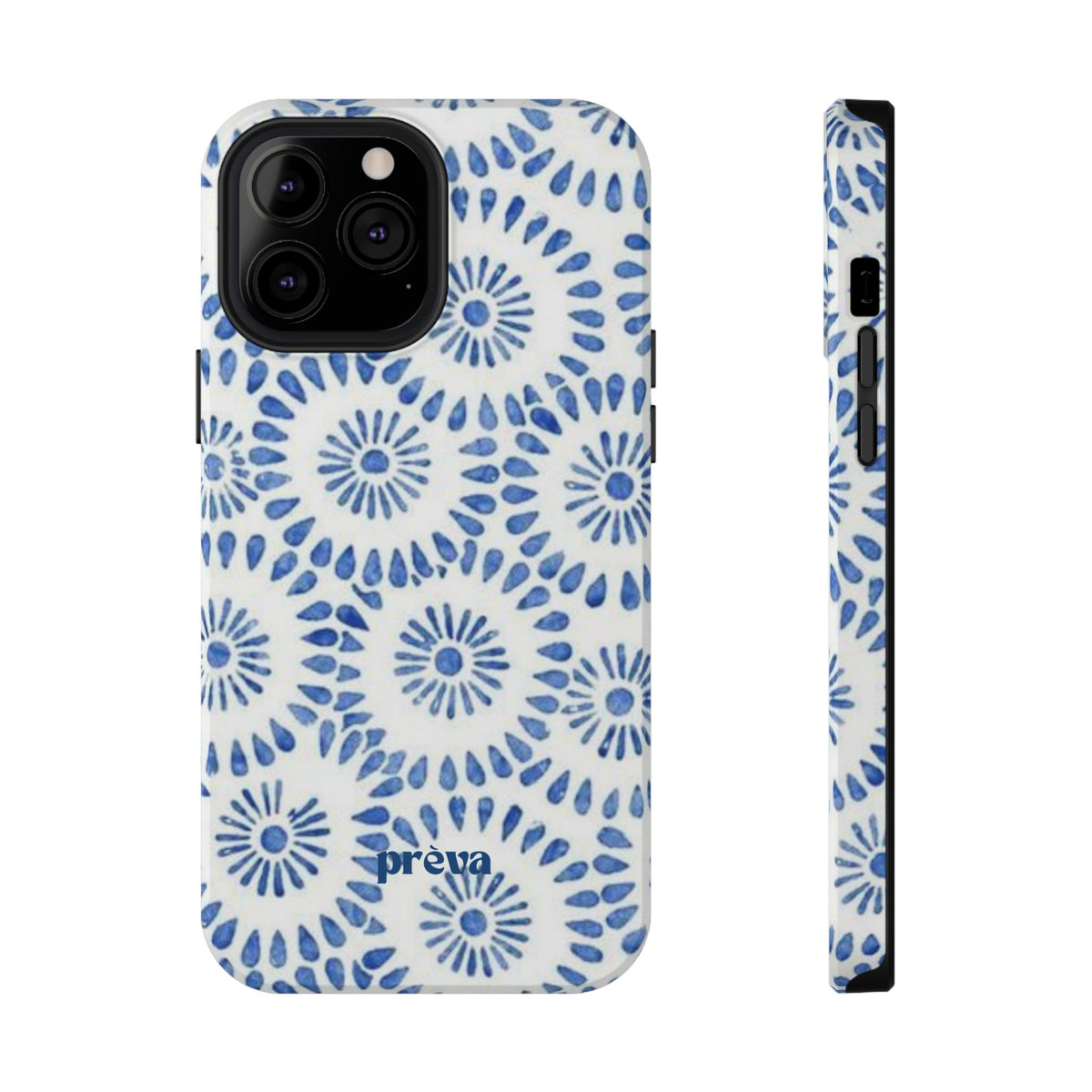 Blue Floral Spiral Phone Case