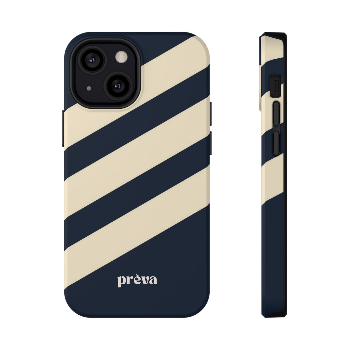 Striped Navy & Cream Phone Case