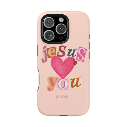 Pink Jesus Loves You Phone Case