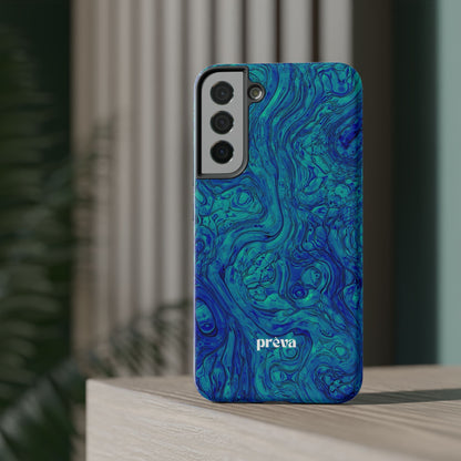 Blue Marble Impact-Resistant Phone Case — Protective Ripple Swirl Design