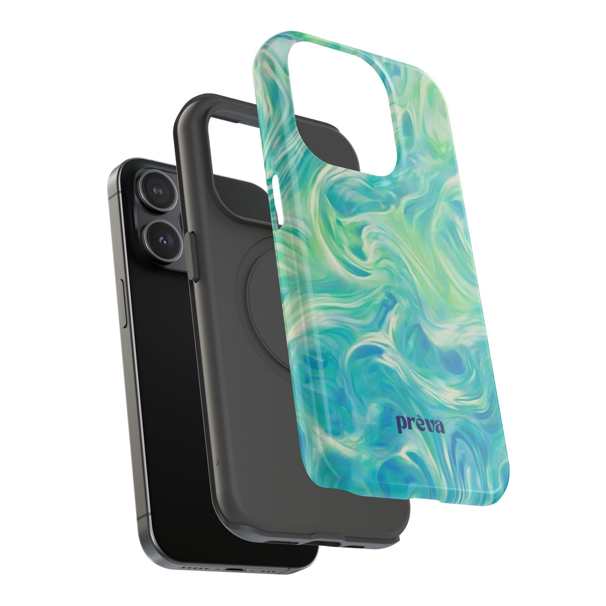 Impact-Resistant Phone Case — Teal Green Marble Swirl