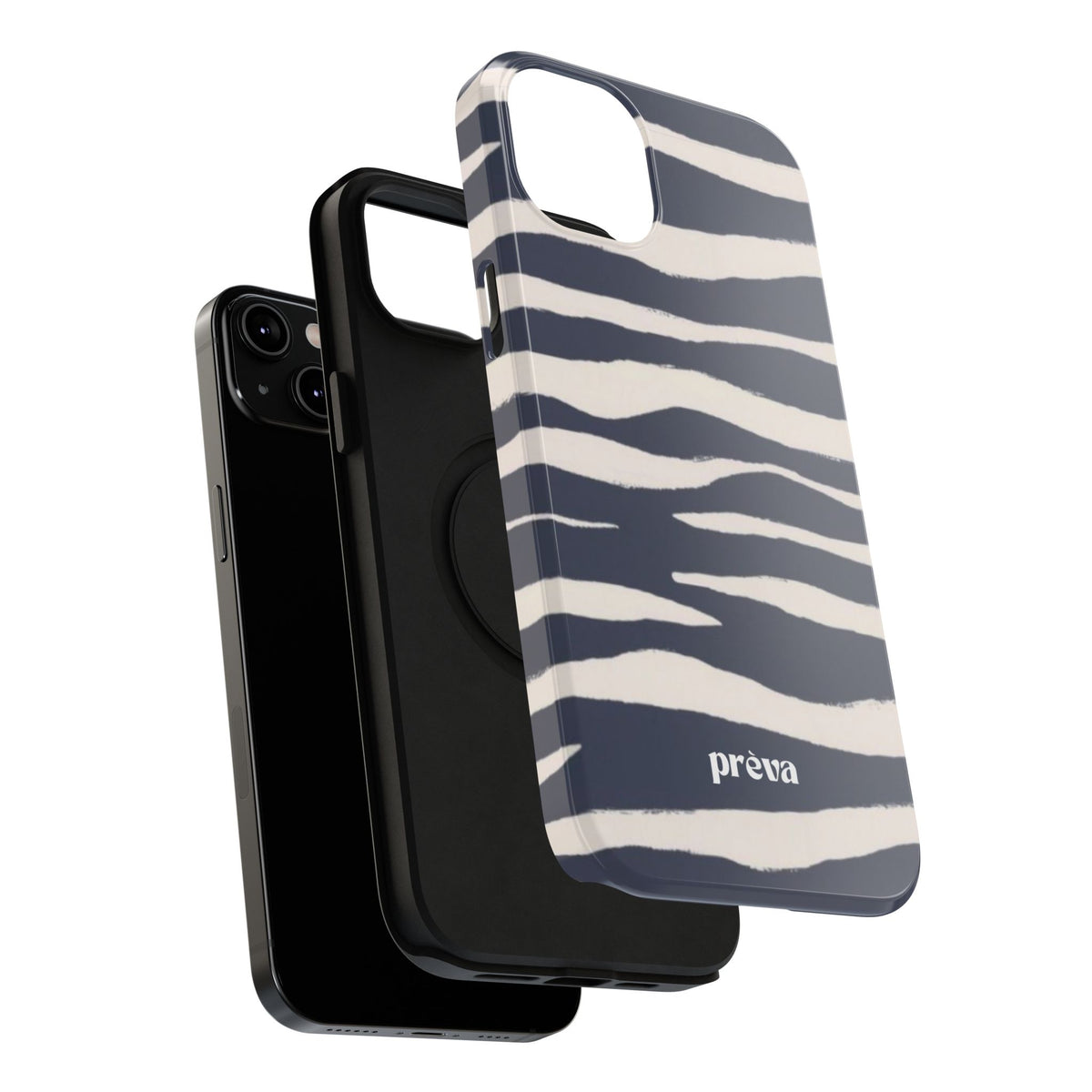 Navy & Cream Zebra Phone Case