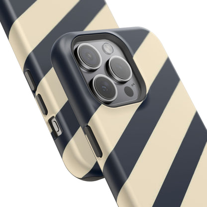 Striped Navy & Cream Phone Case