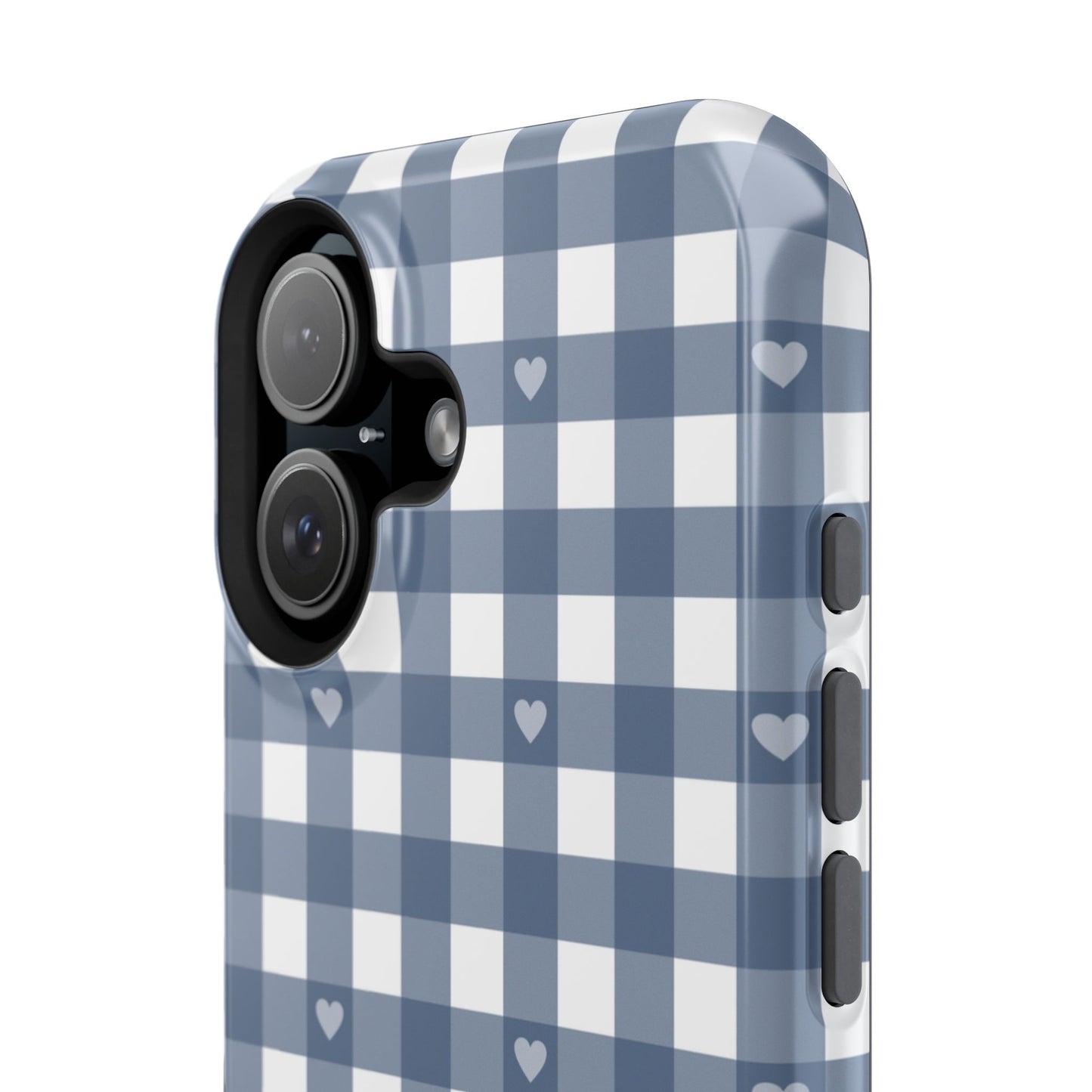 Blue Gingham Heart Phone Case