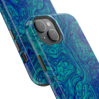 Blue Marble Impact-Resistant Phone Case — Protective Ripple Swirl Design