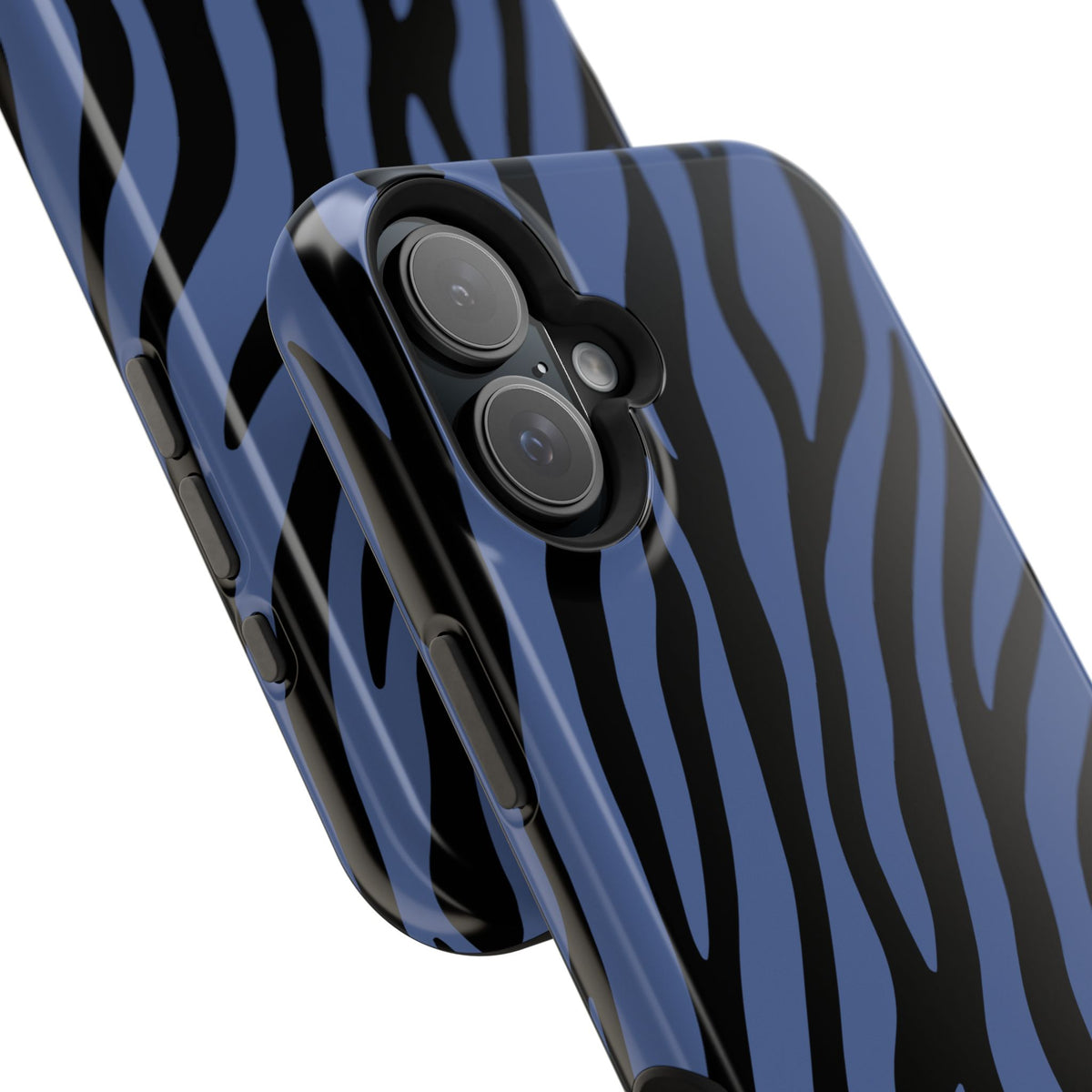 Blue & Black Zebra Stripe Phone Case