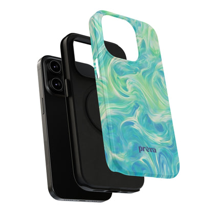 Impact-Resistant Phone Case — Teal Green Marble Swirl