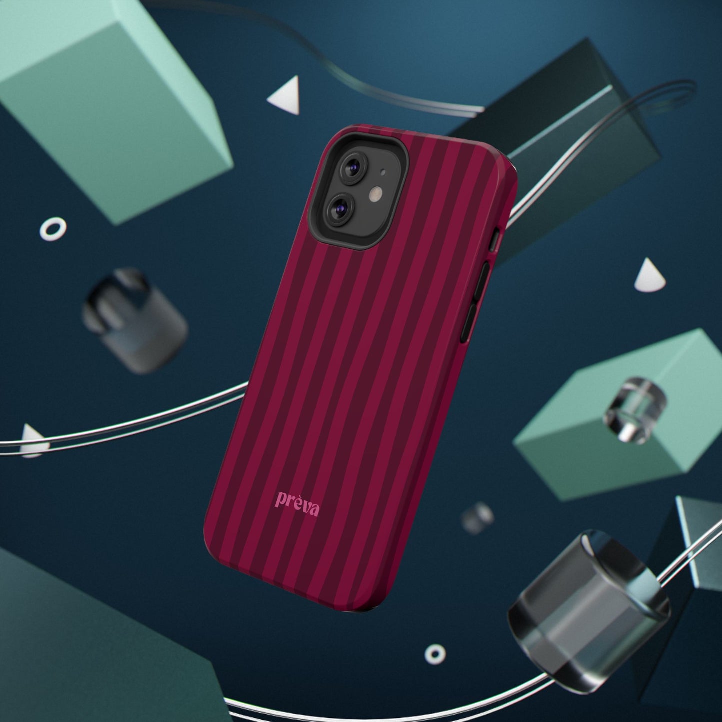 Burgandy Stripes x Ava Dudderar Phone Case