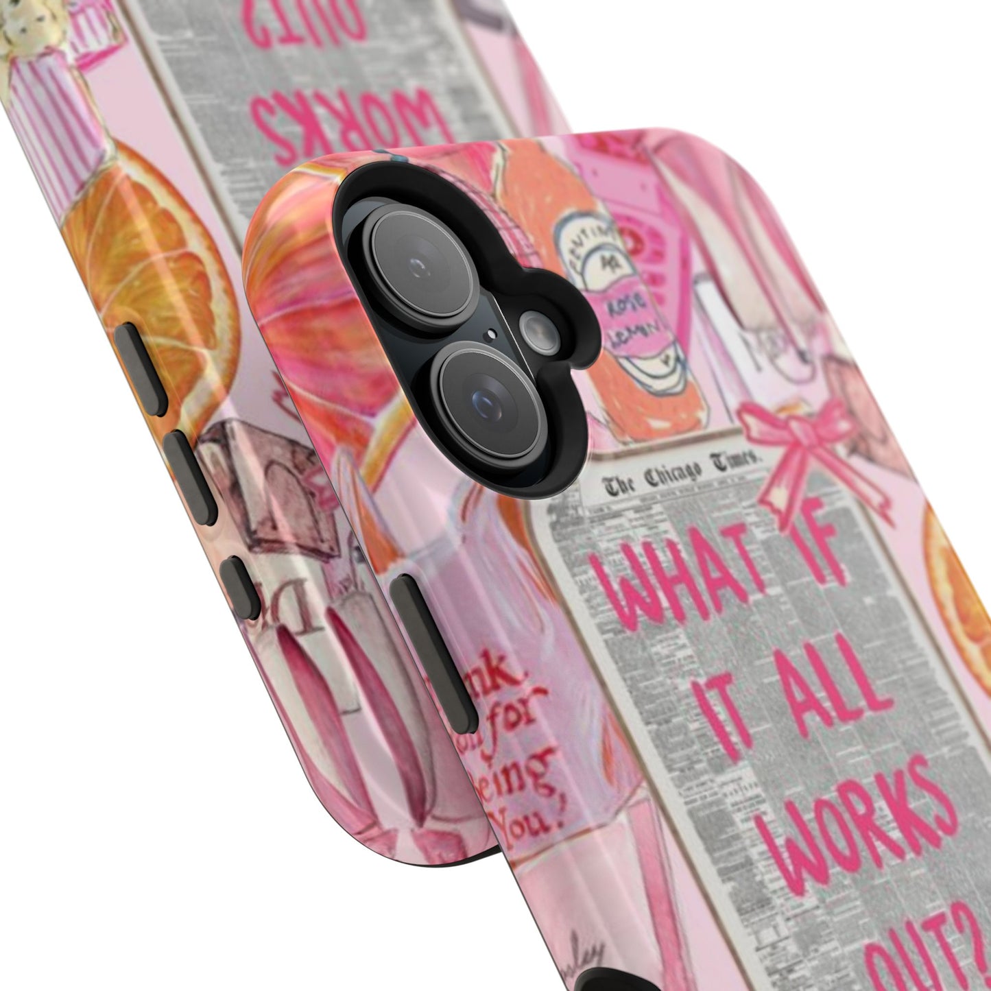 Pink "What If It All Works Out?" Collage Phone Case