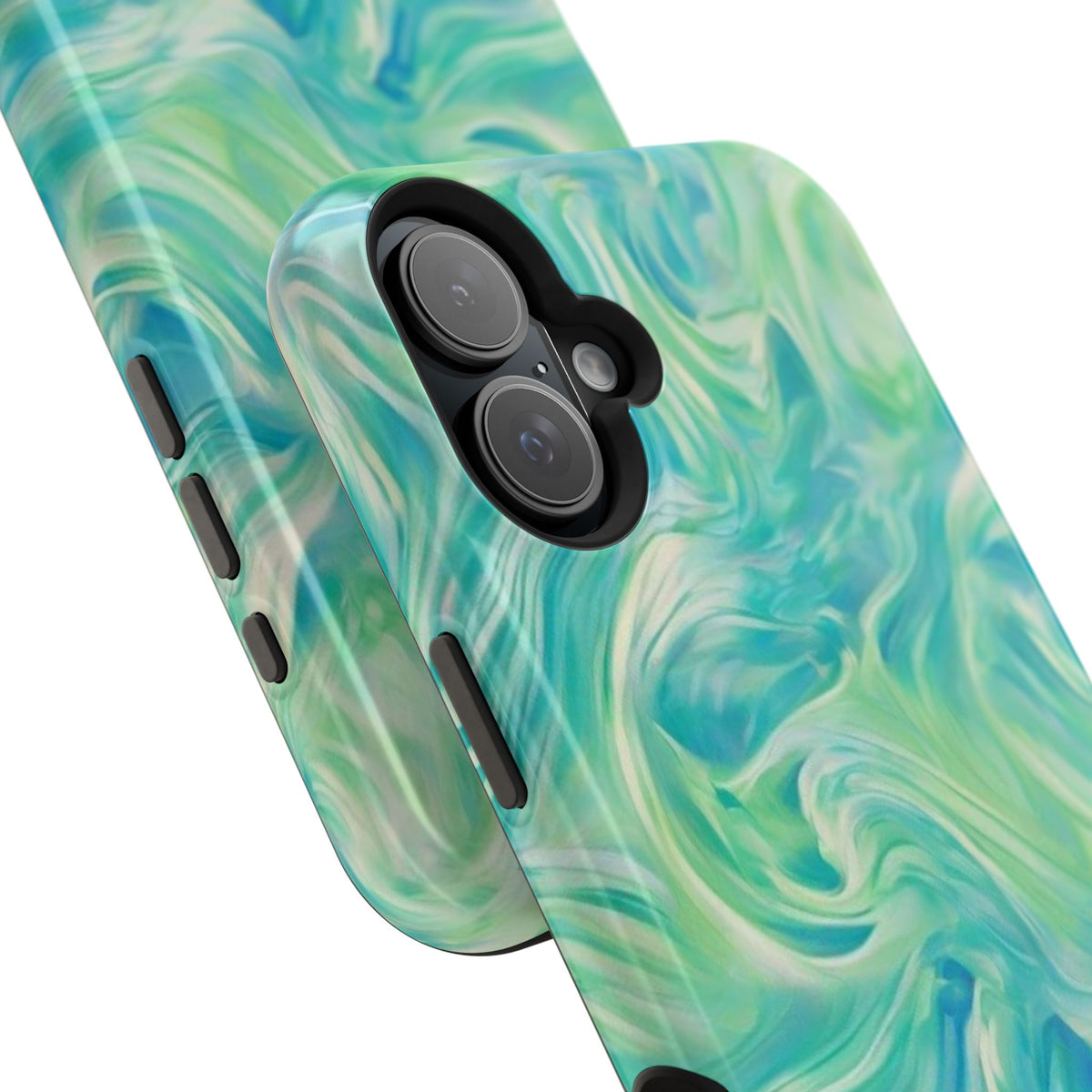 Impact-Resistant Phone Case — Teal Green Marble Swirl