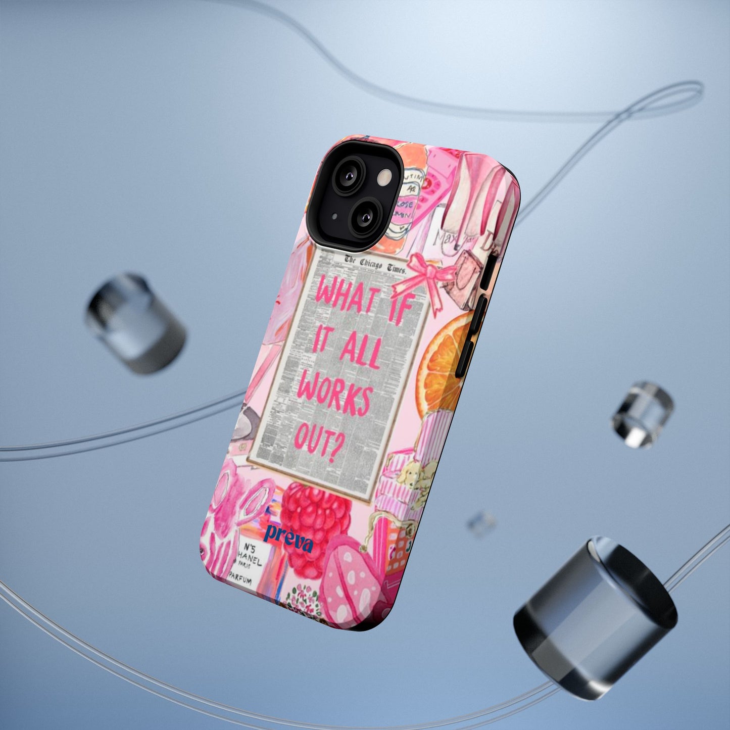 Pink "What If It All Works Out?" Collage Phone Case