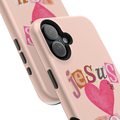 Pink Jesus Loves You Phone Case