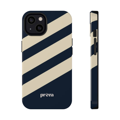 Striped Navy & Cream Phone Case