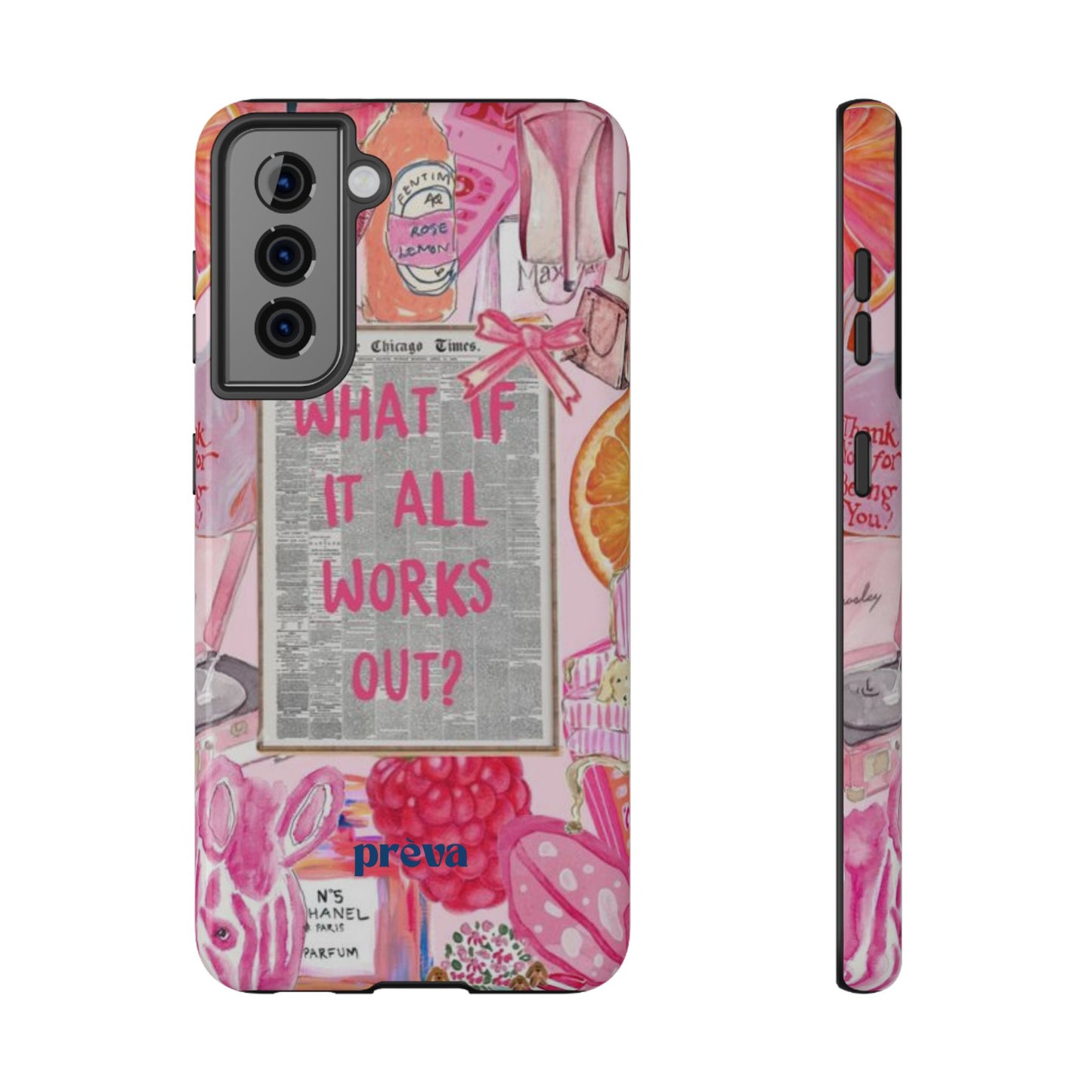 Pink "What If It All Works Out?" Collage Phone Case