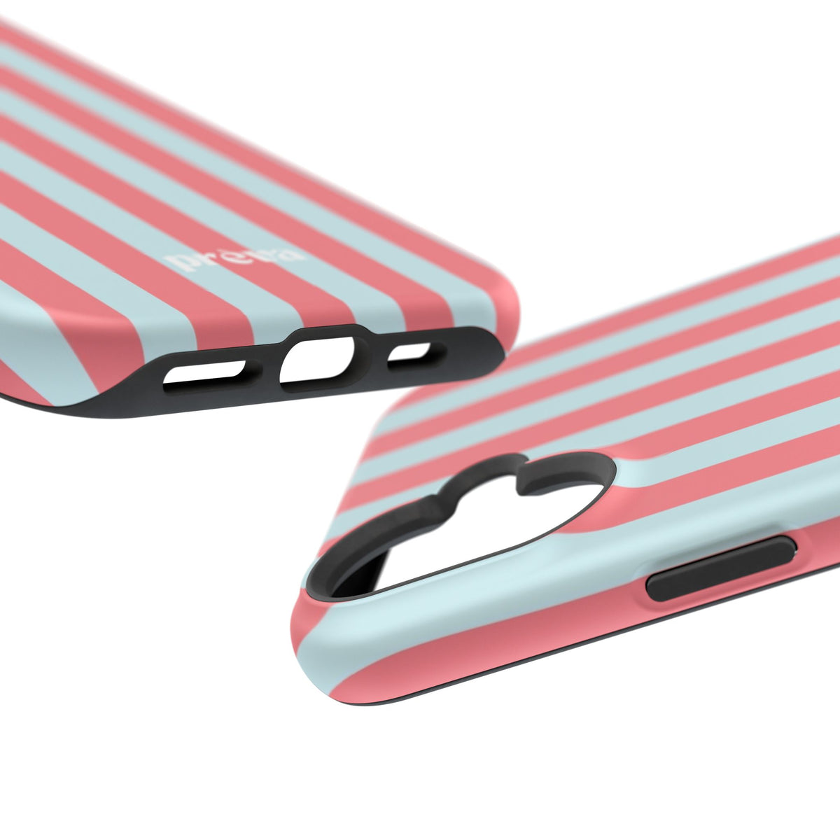 Coral & Teal Stripes Phone Case
