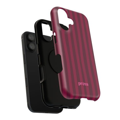 Burgandy Stripes x Ava Dudderar Phone Case