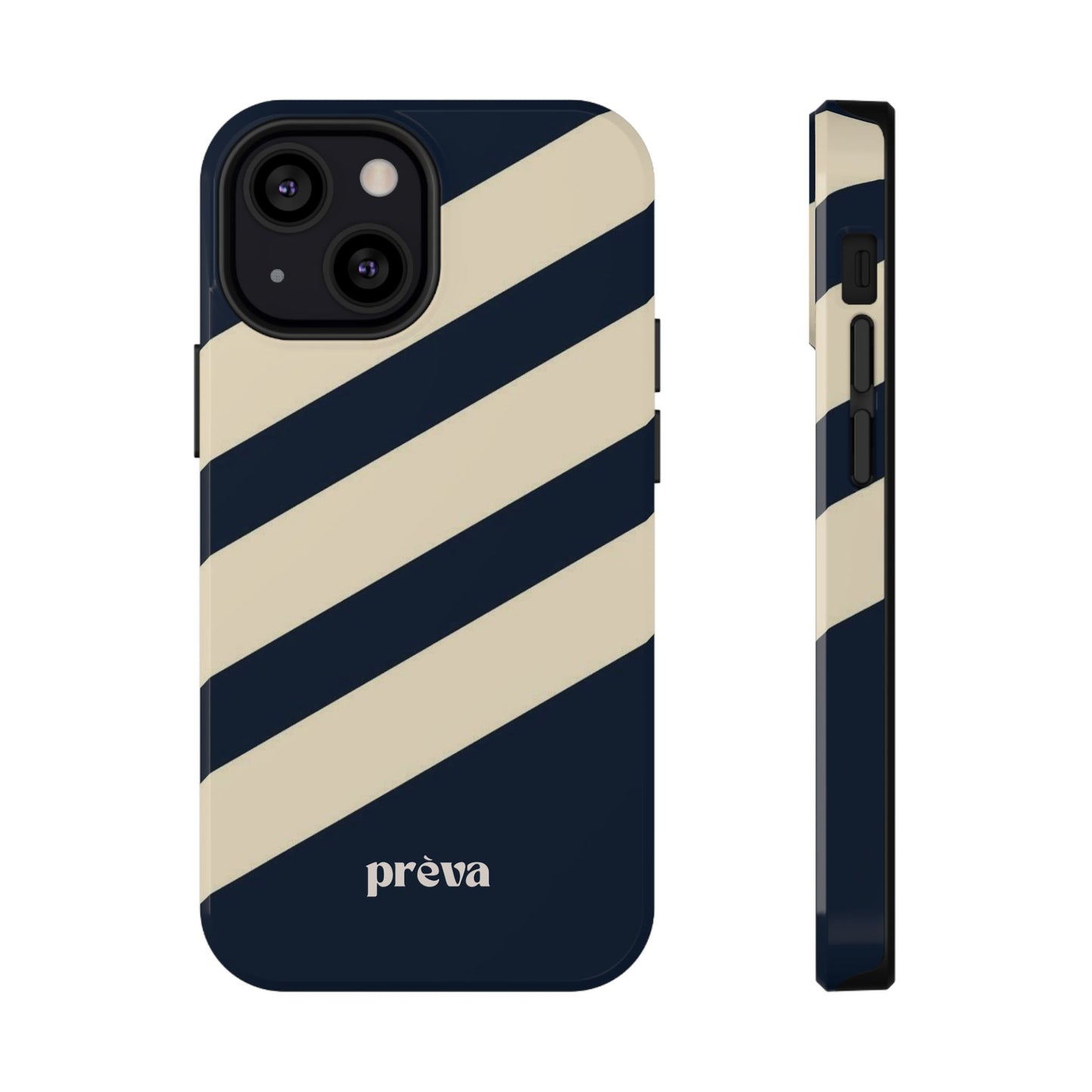 Striped Navy & Cream Phone Case