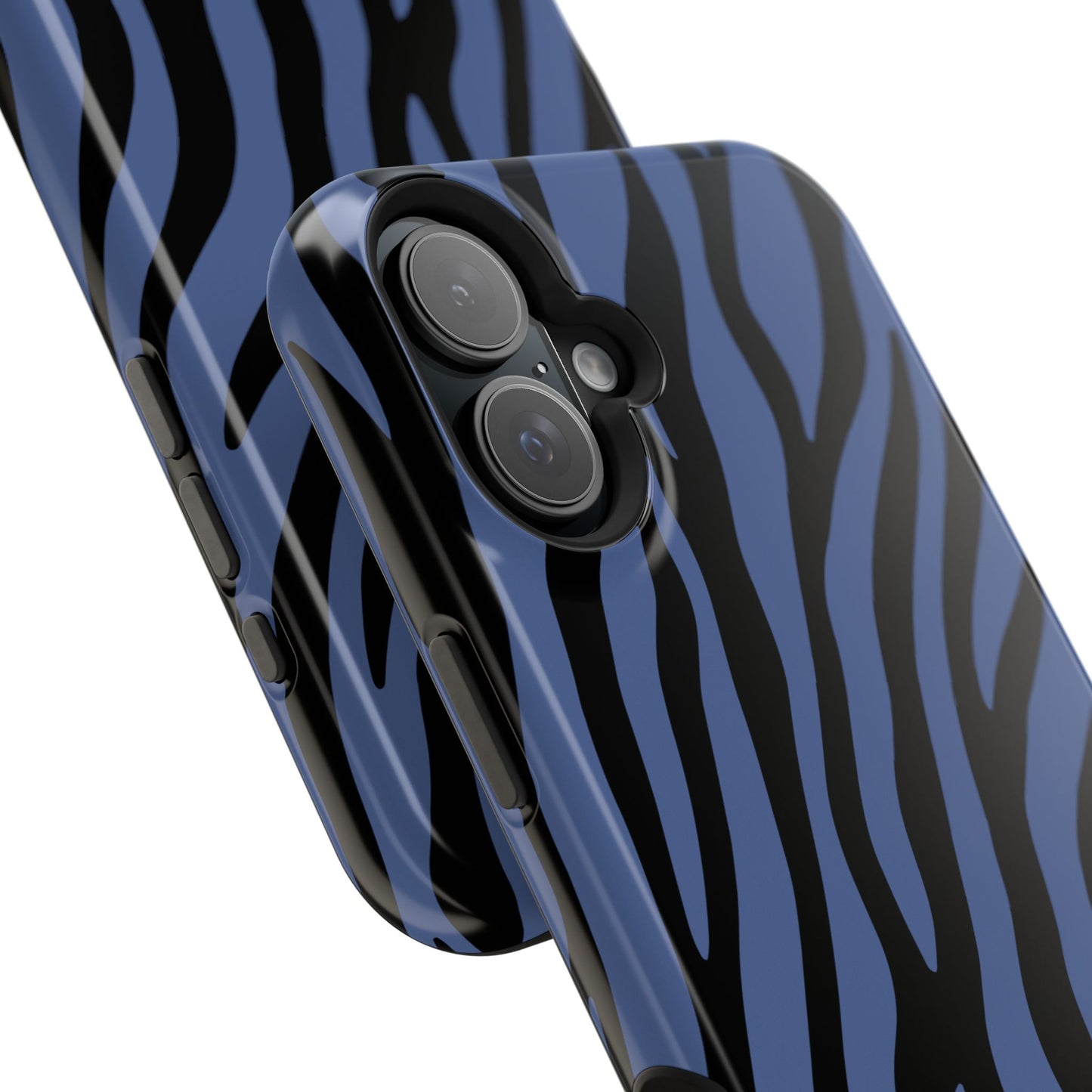 Blue & Black Zebra Stripe Phone Case