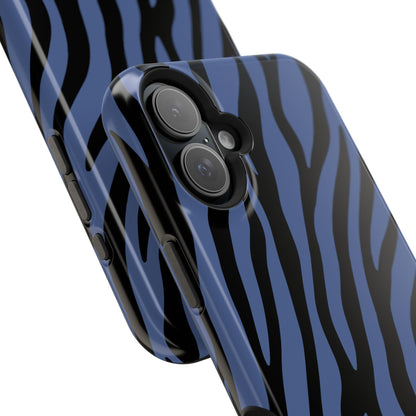 Blue & Black Zebra Stripe Phone Case