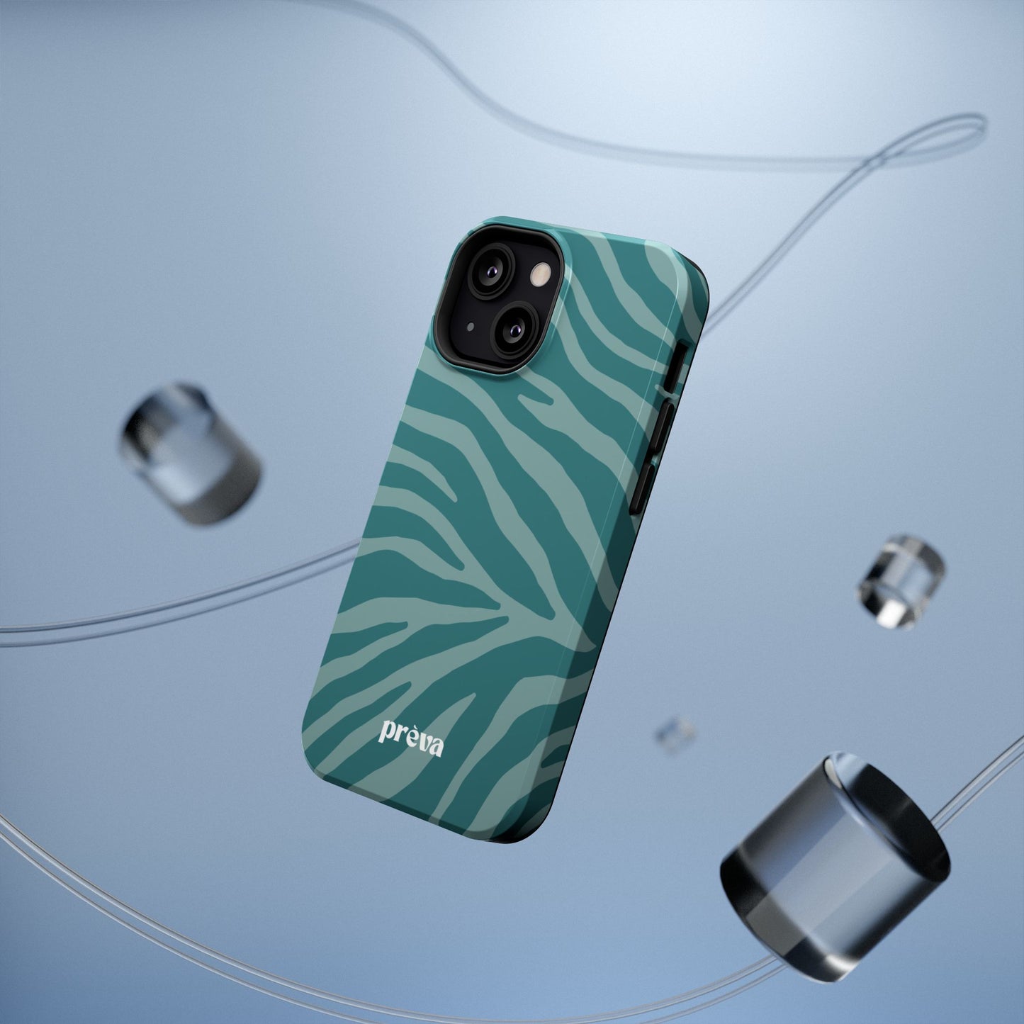 Teal Zebra Phone Case