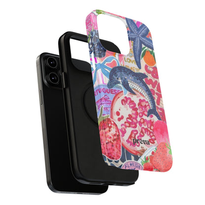 Dolphin Tropics Collage Phone Case