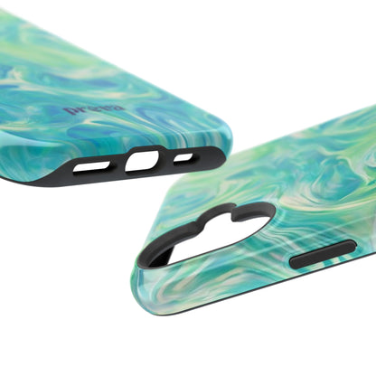 Impact-Resistant Phone Case — Teal Green Marble Swirl