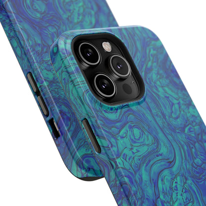 Blue Marble Impact-Resistant Phone Case — Protective Ripple Swirl Design