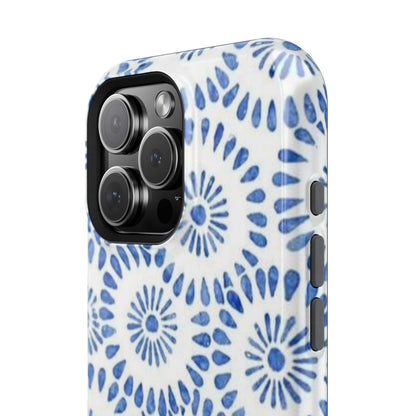 Blue Floral Spiral Phone Case