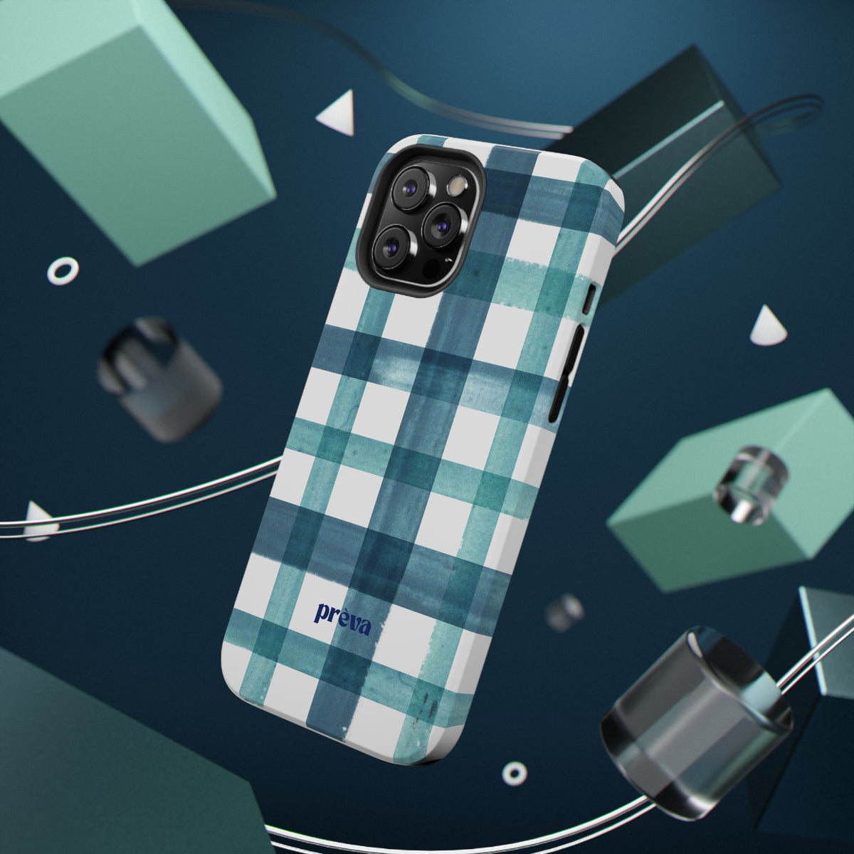 Teal Plaid Phone Case