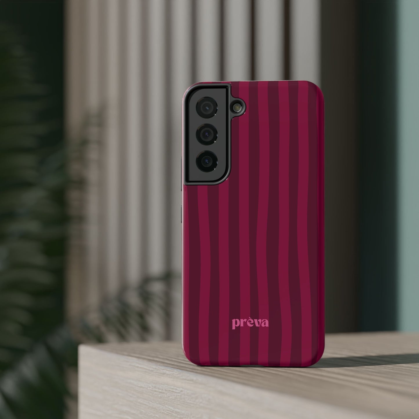 Burgandy Stripes x Ava Dudderar Phone Case