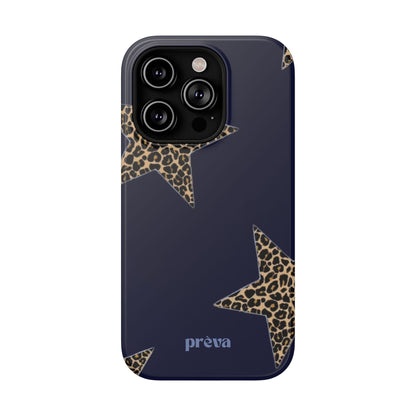 Navy Leopard Star Phone Case