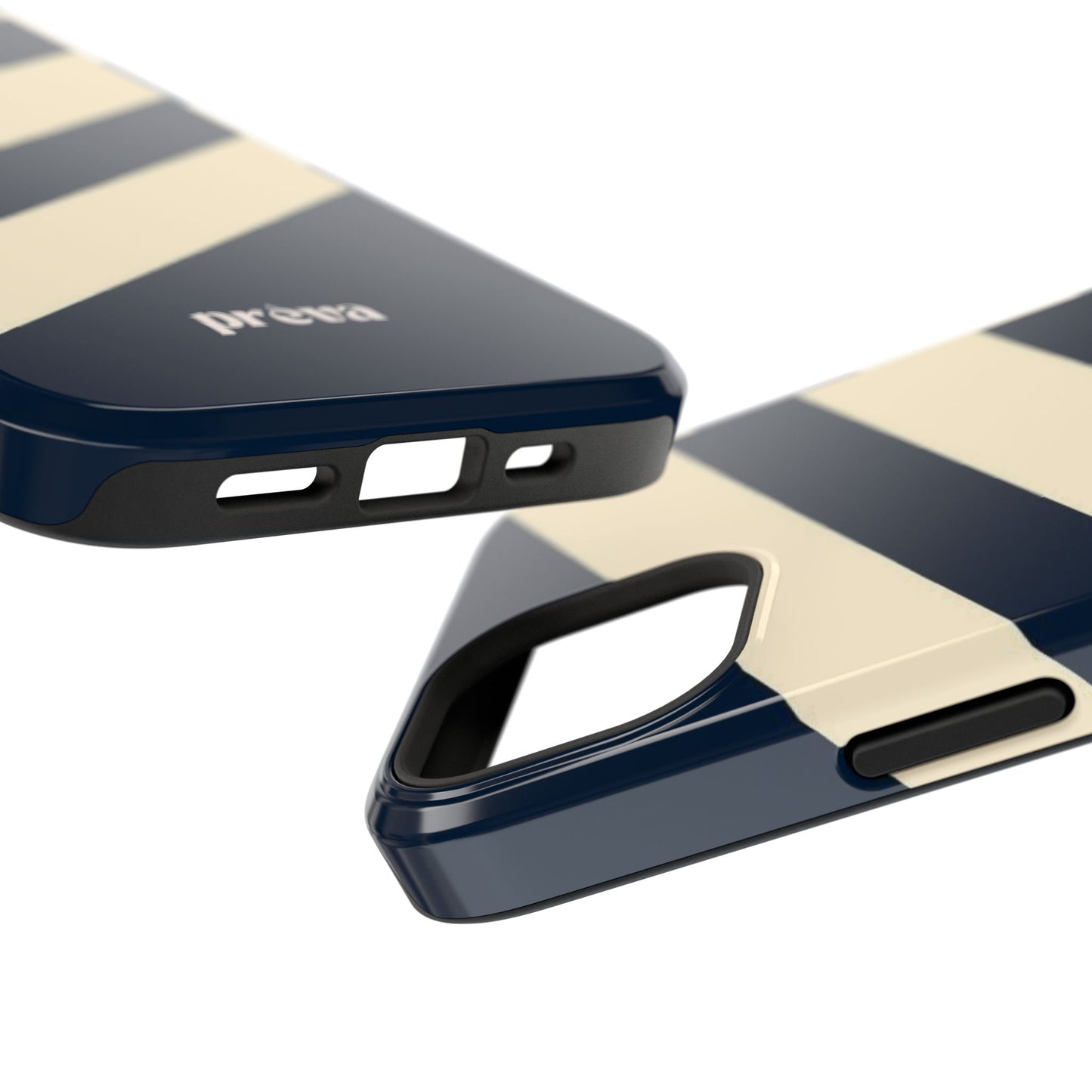 Striped Navy & Cream Phone Case