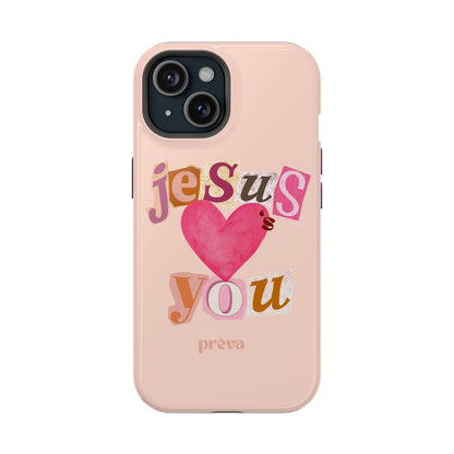 Pink Jesus Loves You Phone Case