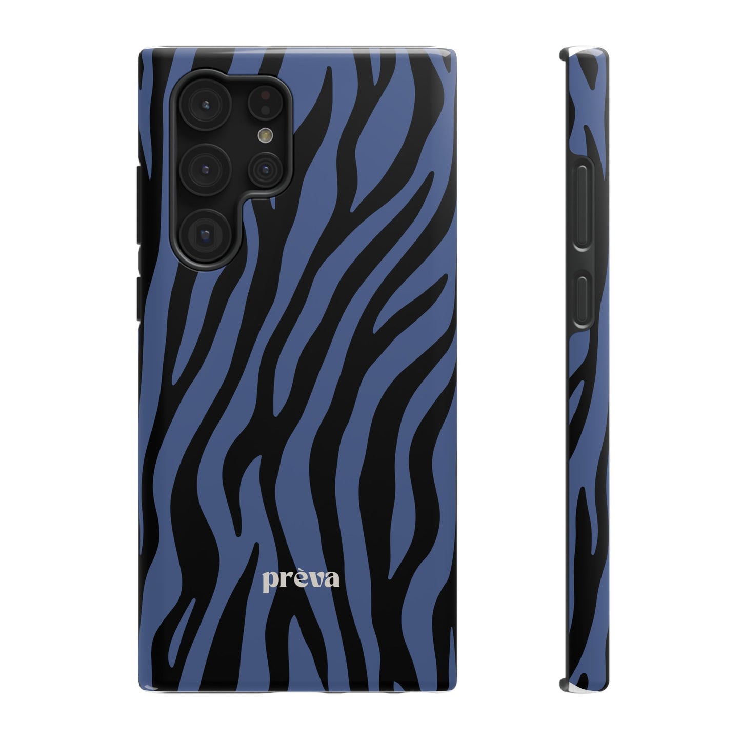 Blue & Black Zebra Stripe Phone Case