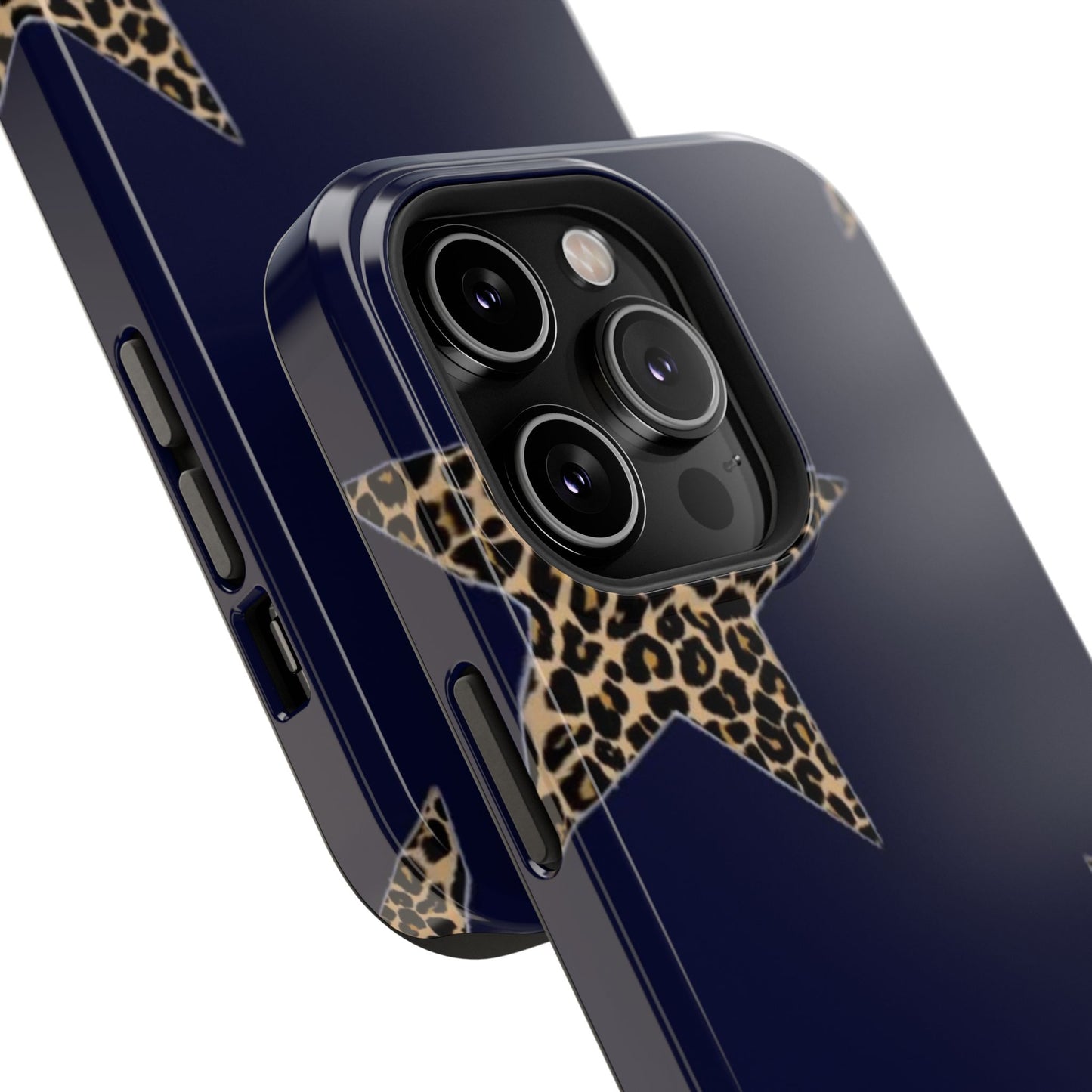 Navy Leopard Star Phone Case