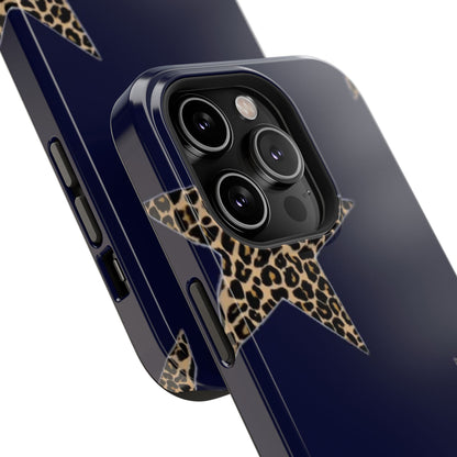 Navy Leopard Star Phone Case