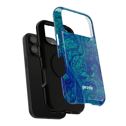 Blue Marble Impact-Resistant Phone Case — Protective Ripple Swirl Design