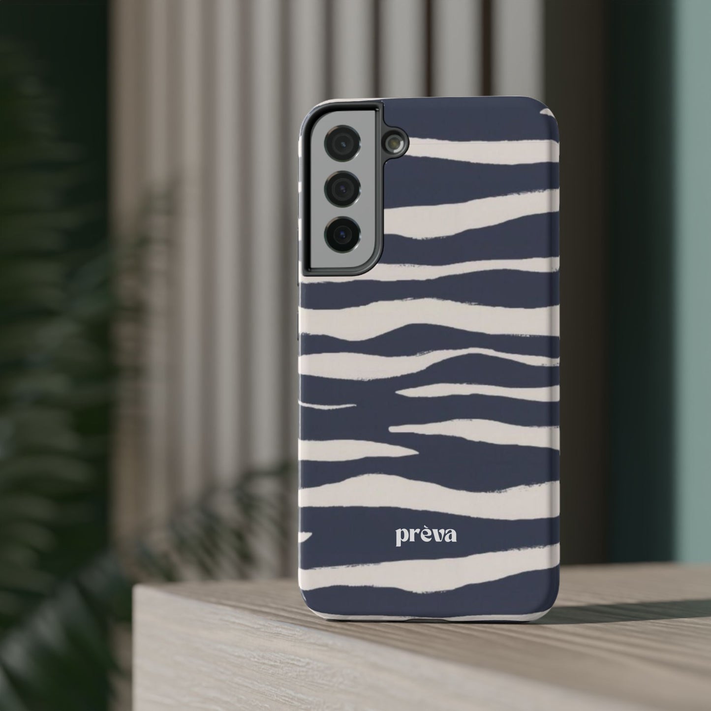 Navy & Cream Zebra Phone Case