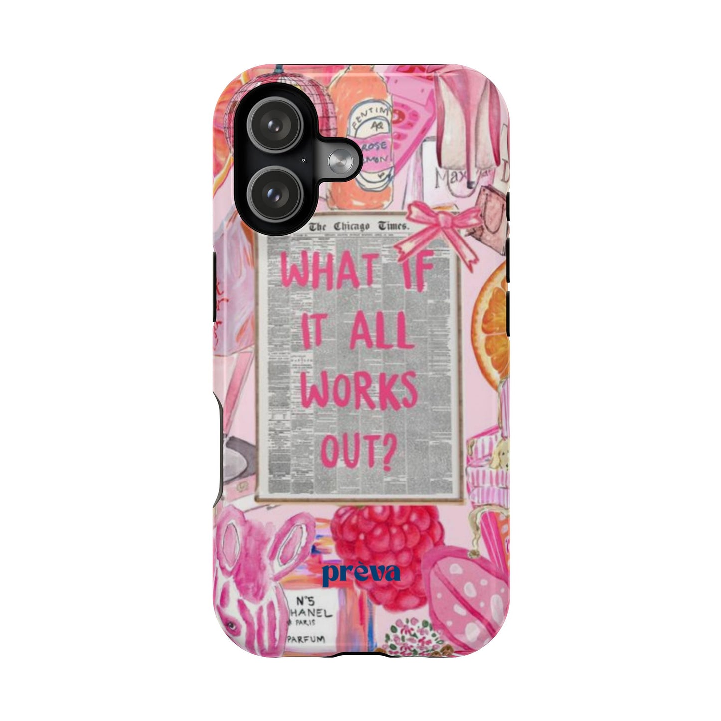 Pink "What If It All Works Out?" Collage Phone Case