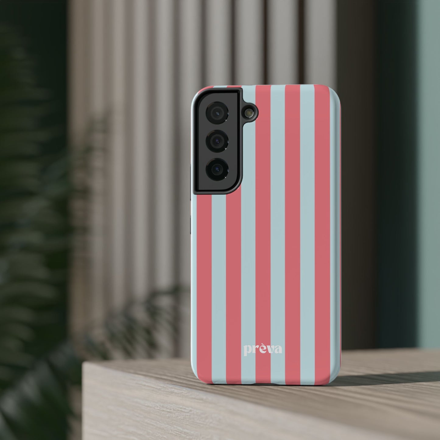 Coral & Teal Stripes Phone Case