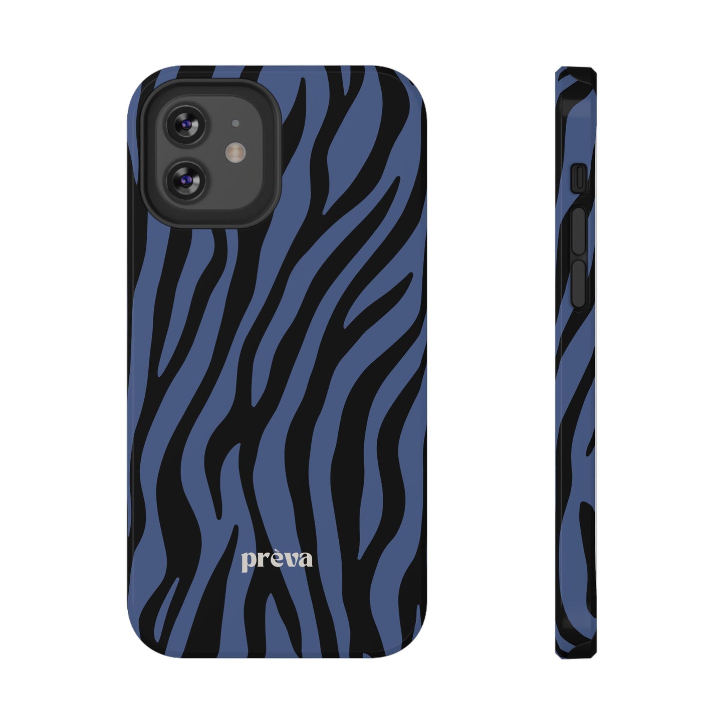 Blue & Black Zebra Stripe Phone Case