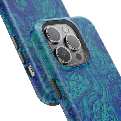 Blue Marble Impact-Resistant Phone Case — Protective Ripple Swirl Design