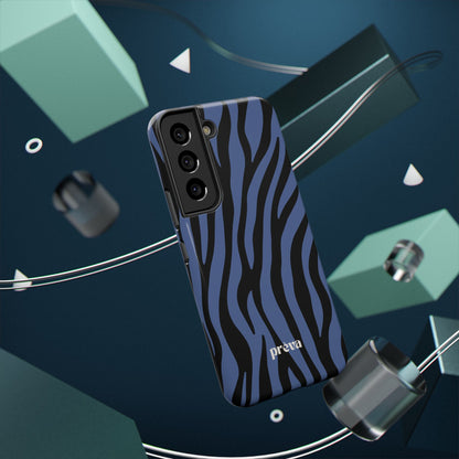 Blue & Black Zebra Stripe Phone Case