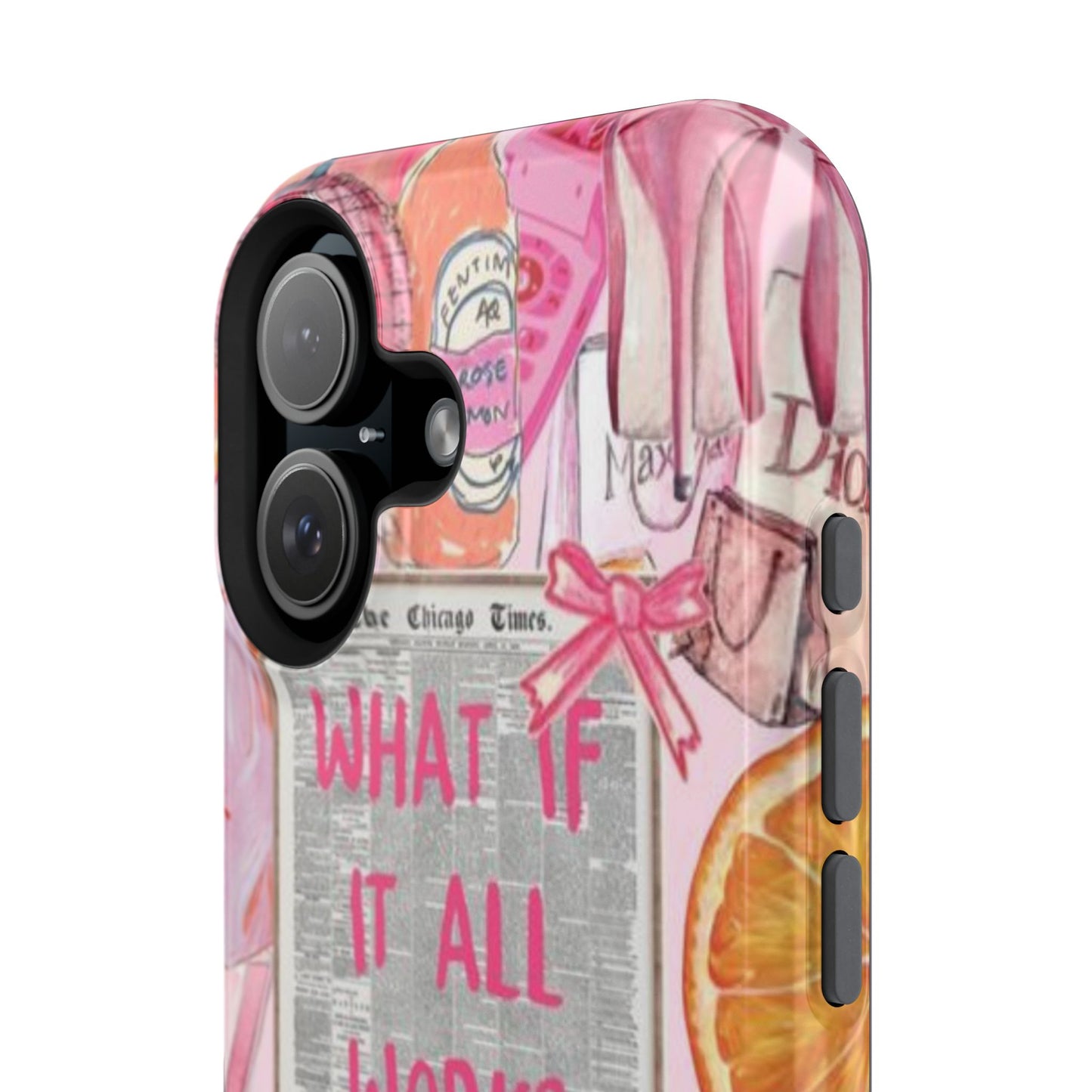 Pink "What If It All Works Out?" Collage Phone Case