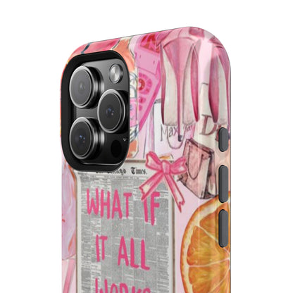 Pink "What If It All Works Out?" Collage Phone Case
