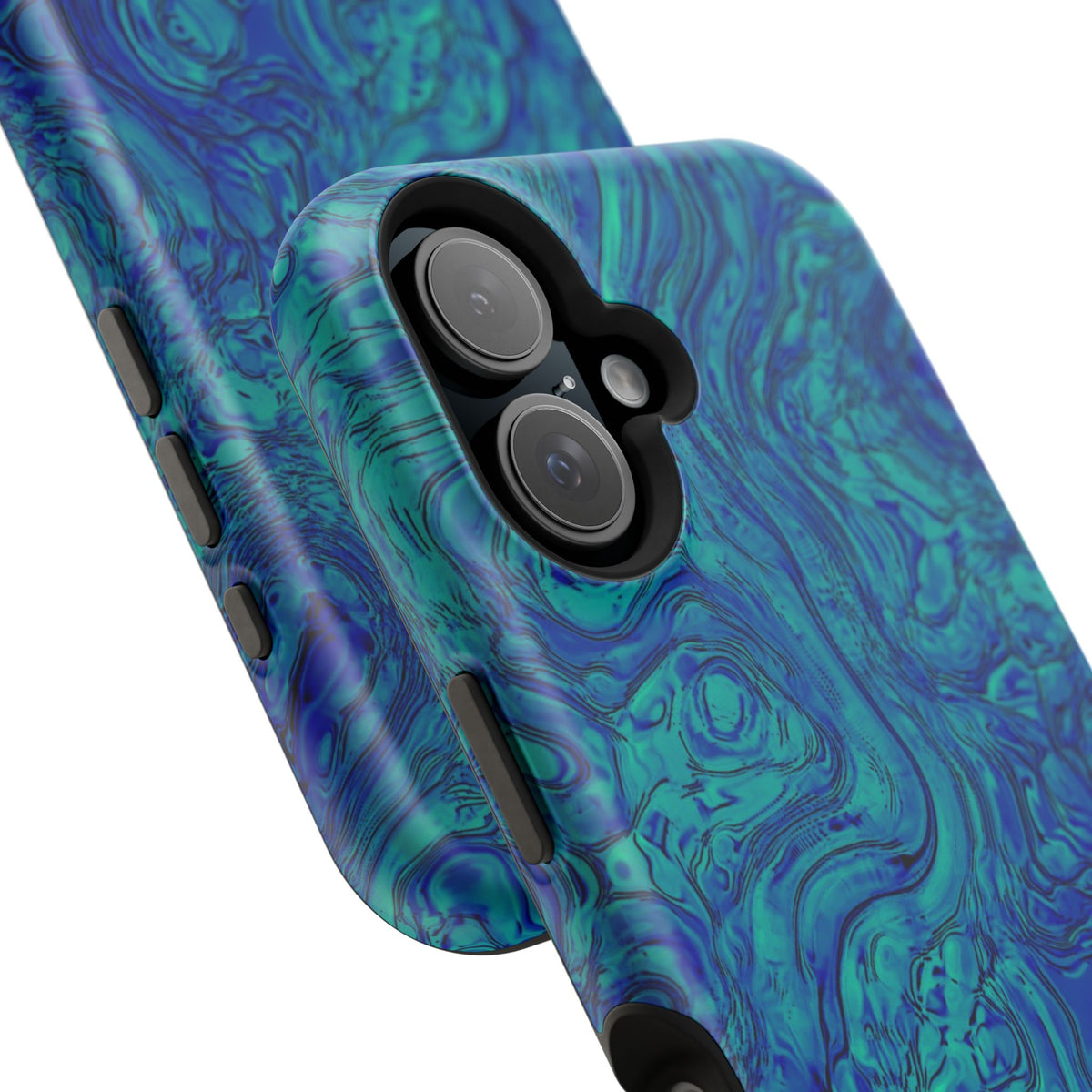Blue Marble Impact-Resistant Phone Case — Protective Ripple Swirl Design