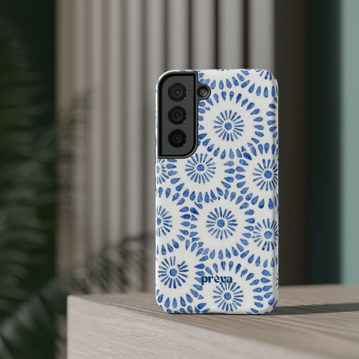 Blue Floral Spiral Phone Case
