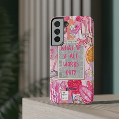 Pink "What If It All Works Out?" Collage Phone Case